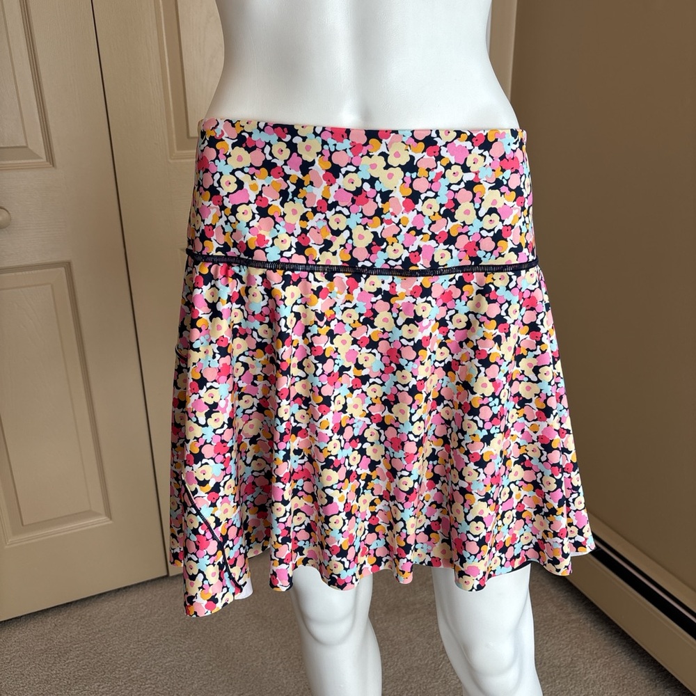 Athleta Floral Pink Black Multi Skirt